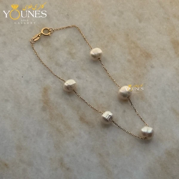 دستبند مروارید طلا اصل باروک